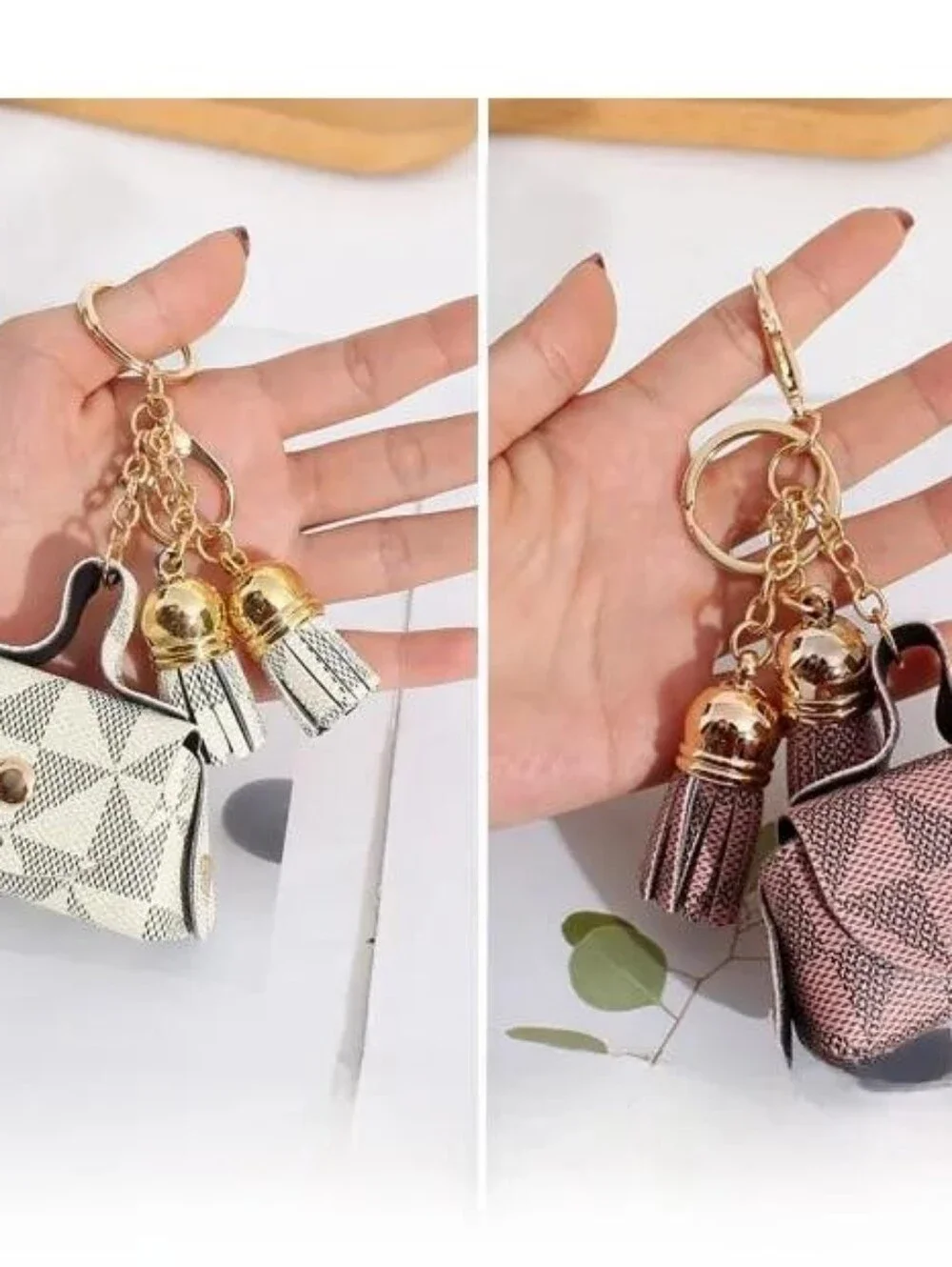 Mini Monogram Satchel Keychain in Light Lavender